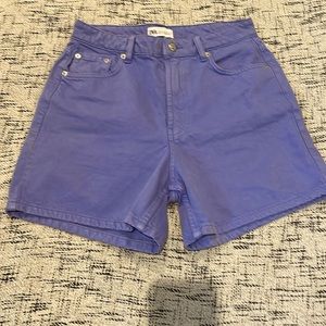 Zara Purple denim high waisted shorts